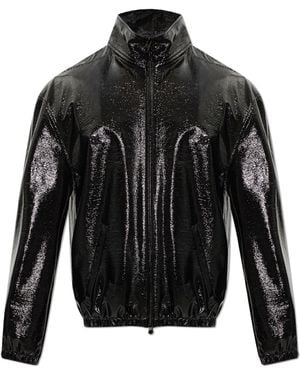 Courreges Jacket With Stand-Up Collar - Black