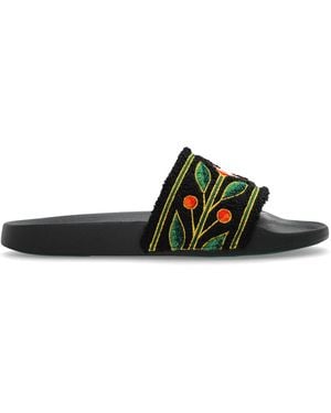 CASABLANCA Slides With Logo - Black