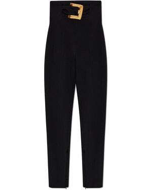 Balmain Trousers With A Decorative Belt - Black
