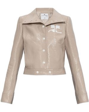 Courreges Jacket With Logo - Natural