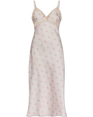 LoveShackFancy 'Idris' Dress With Sewn-On Appliqués - White