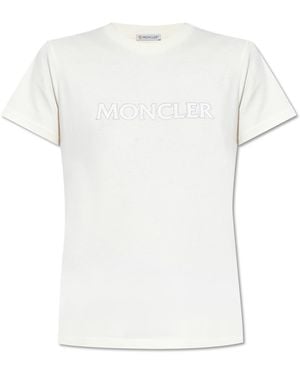 Moncler T-Shirt With Logo - White