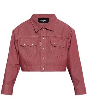 DSquared² Oversized Denim Jacket - Red