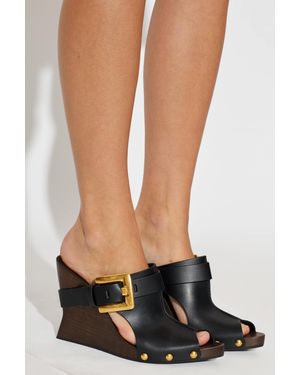 Balmain Wedge Heeled Mules "Anthem" - Black