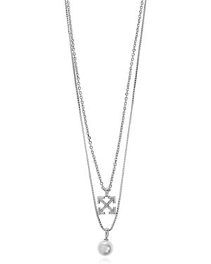 Off-White c/o Virgil Abloh Faux Pearl Necklace - White
