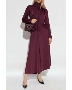 Victoria Beckham Dress With A Stand-Up Collar - Purple