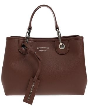 Emporio Armani Bag With Printed Logo - Brown