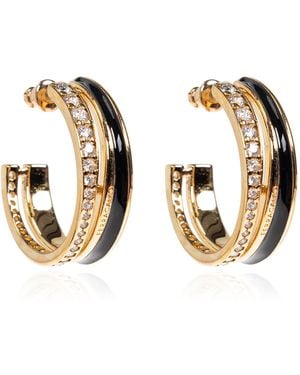 Ferragamo Earrings With Shimmering Crystals - Brown