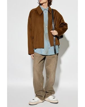 Acne Studios Wool Jacket With Collar - Brown