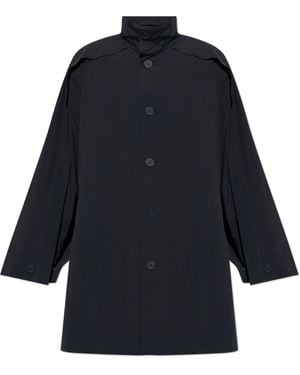 Homme Plissé Issey Miyake Issey Miyake Homme Plisse Coat With Stand-Up Collar - Blue