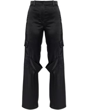 Courreges Satin Cargo Trousers - Black