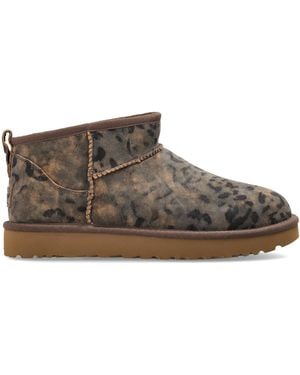 UGG Suede Snow Boots 'Classic Ultra Mini Spotted' - Brown