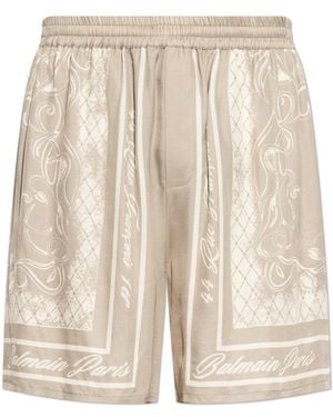 Balmain Printed Shorts - Natural