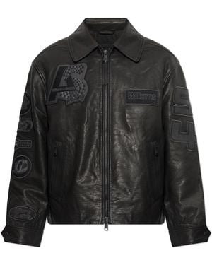 AllSaints Leather Jacket 'Garrison' - Black