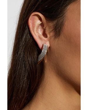 Lanvin Earrings With Shimmering Crystals - Brown