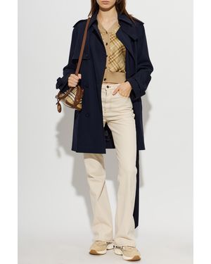 Burberry Wool Trench Coat 'Latchmere' - Blue