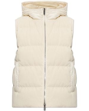 Paul & Shark Down Vest With Hood - Natural