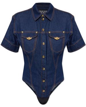 Versace Jeans Couture Denim Bodysuit - Blue