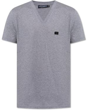 Dolce & Gabbana V-Neck T-Shirt - Grey