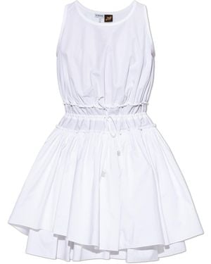 Loewe Cotton Dress With Draping - White