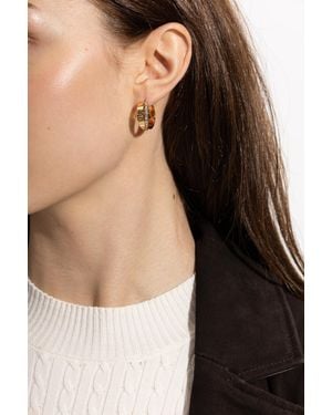 Tory Burch Earrings With Sparkling Crystals - Black