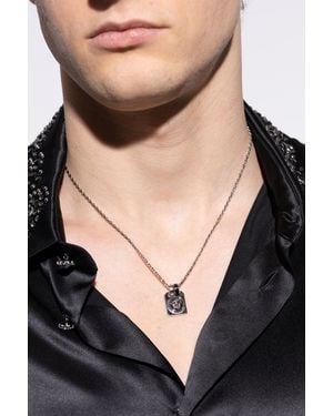 Versace Necklace With Medusa Head - Black