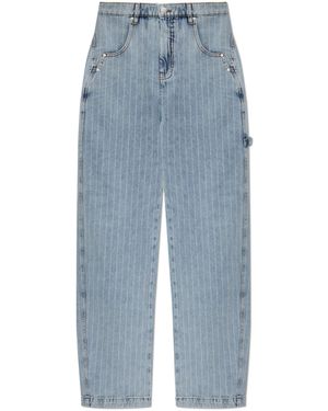 Munthe Jeans With Stripe Pattern, , Light - Blue