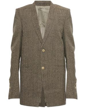 Rick Owens Wool Blazer With Single Vent - Green