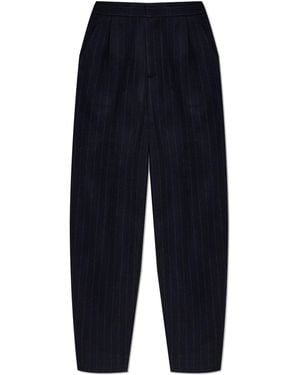 Sease Wool Trousers With A Striped Pattern - Blue
