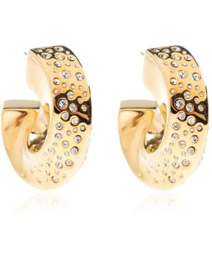 Golden Goose Earrings With Shimmering Crystals - Metallic