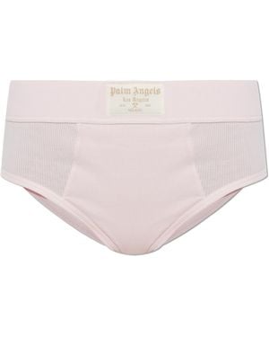 Palm Angels High-Waisted Cotton Briefs - Pink