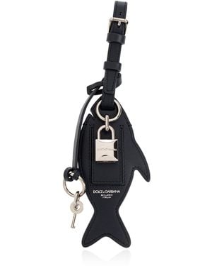 Dolce & Gabbana Leather Keychain - Black