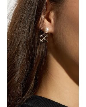 Off-White c/o Virgil Abloh Earrings With Glass Pearl - Brown