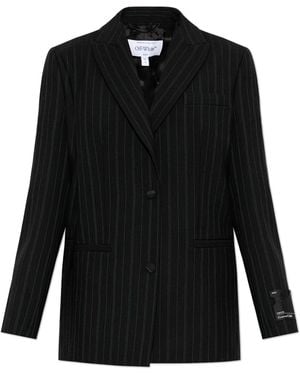 Off-White c/o Virgil Abloh Wool Blazer With Closed Lapels - Black