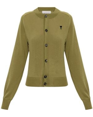 Ami Paris Wool Cardigan - Green