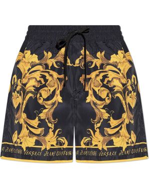 Versace Jeans Couture Shorts With 'Barocco' Print - Yellow
