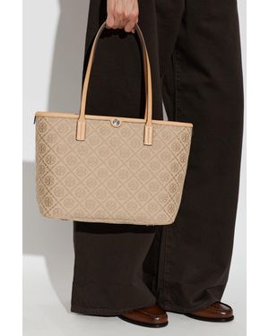 Tory Burch 'T-Monogram Small' Shopper Bag - Black