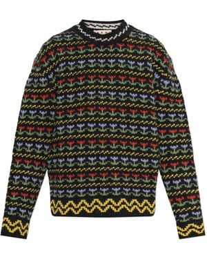 Marni Wool Jumper With Crew Neckline - Black