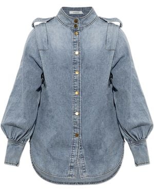 Zimmermann Denim Shirt With Logo Buttons - Blue