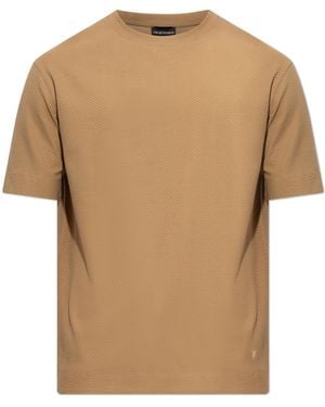 Emporio Armani T-Shirt With Logo - Brown