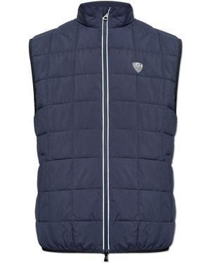 EA7 Quilted Vest From The 'Sustainability' Collection - Blue