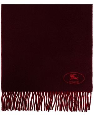 Burberry Cashmere Scarf With Logo - Purple