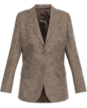 Officine Generale Plaid Blazer - Brown
