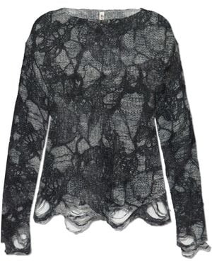 R13 Jumper With A Vintage Effect - Grey