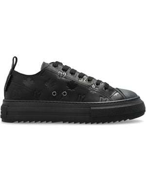 DSquared² Leather 'Berlin' Monogram Sneakers - Black