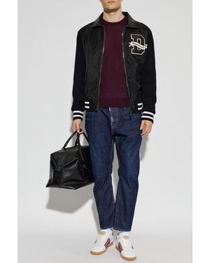 DSquared² Wool Sweater With Embroidered Logo - Blue
