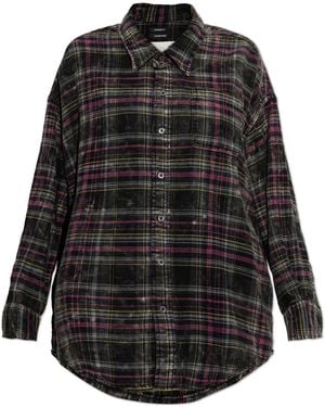 R13 Plaid Pattern Shirt - Black