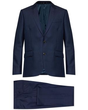 Paul Smith Wool Suit With Double Vent - Blue