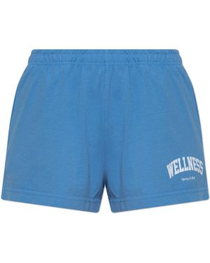 Sporty & Rich Shorts From The 'Wellness Ivy Crewneck' Collection - Blue