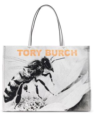 Tory Burch "Ella" Shopper Bag - White